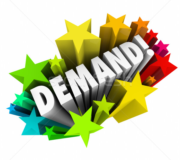 Demand Word Stars Increase Improve Rising More Customer Response Stock photo © iqoncept