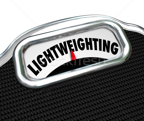 Lightweighting Word Scale Decrease Mass Material Improvement Stock photo © iqoncept