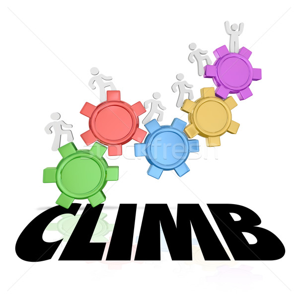 Climb People Rising Up Increase Higher Success Word Stock photo © iqoncept