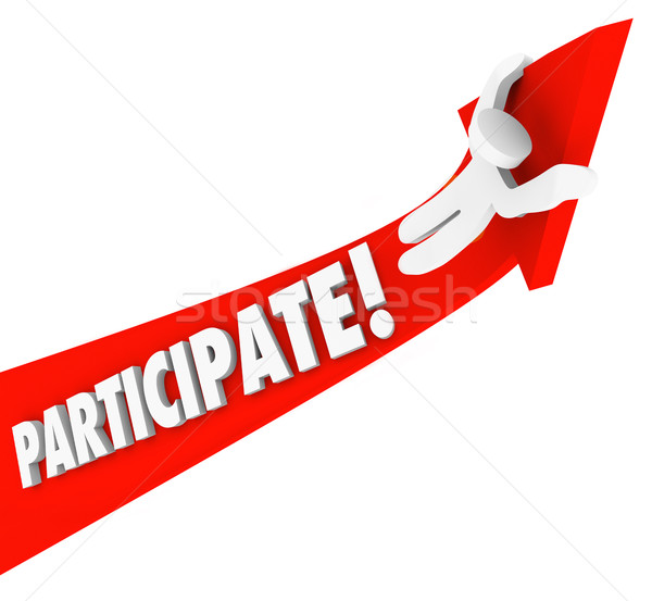 Participate Arrow Person Riding Participation to Success Stock photo © iqoncept