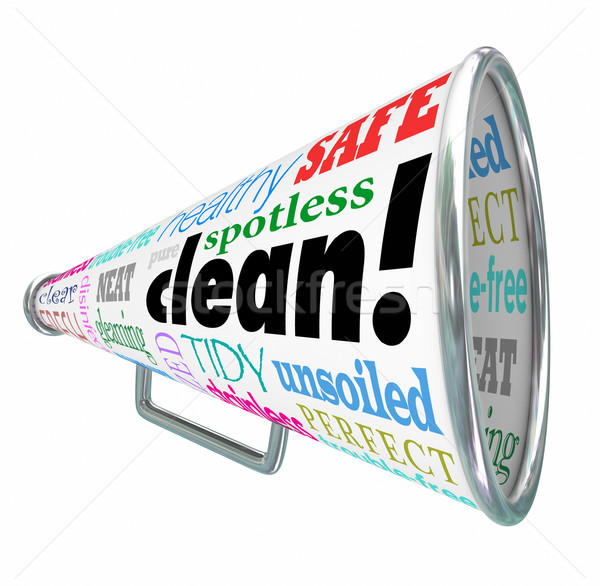Stock photo: Clean Megaphone Bullhorn Advertising Safe Healthy Sanitized Prod
