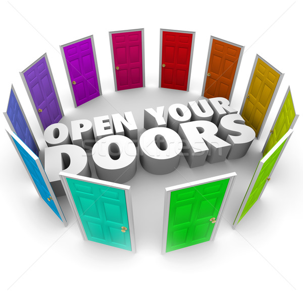 Open deuren gelegenheid mogelijkheid opties nieuwe Stockfoto © iqoncept