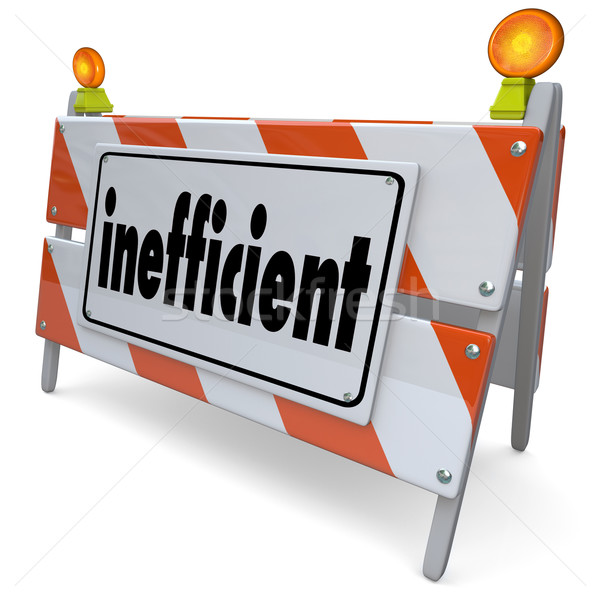 Inefficient Ineffective Unproductive Road Construction Sign Barr Stock photo © iqoncept