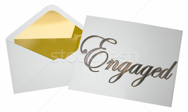 Engaged Notice Invitation Opening Engagement Party 3d Illustrati Stock photo © iqoncept