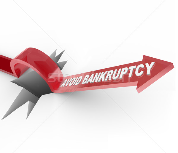 Avoid Bankruptcy - Financial Recovery Arrow Jumps Over Hole Stock photo © iqoncept