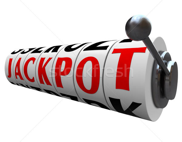 Jackpot Word Slot Machine Wheels Money Payout Stock photo © iqoncept