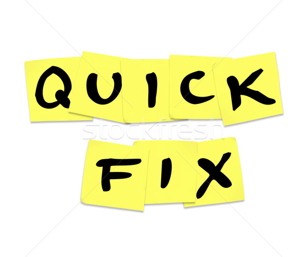 Rápido palabras notas adhesivas reparación solución responder Foto stock © iqoncept