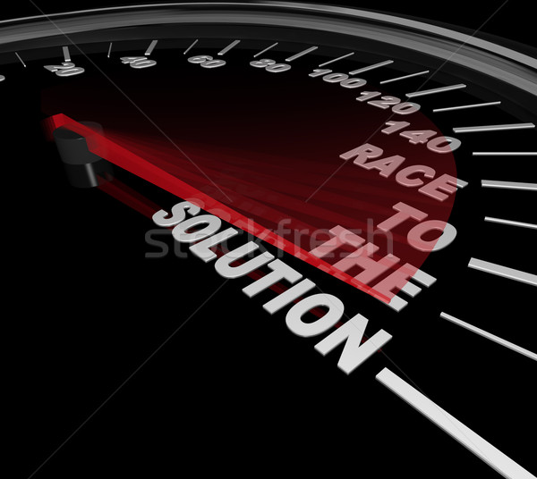 Race to the Solution Speedometer Solve Problem Stock photo © iqoncept
