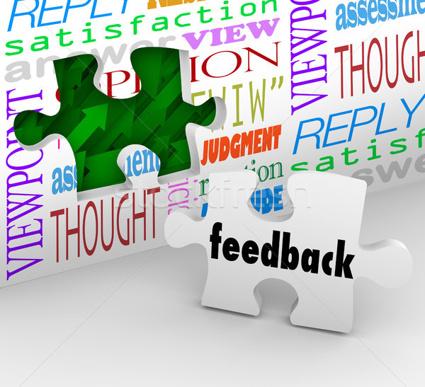 Stock photo: Feedback Puzzle Wall Words Customer Service Survey