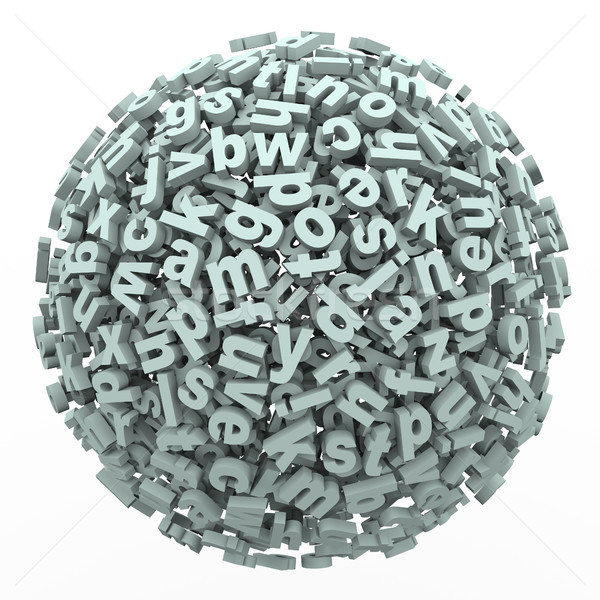 Letter Sphere of Fonts and Typography Reading Learning Stock photo © iqoncept