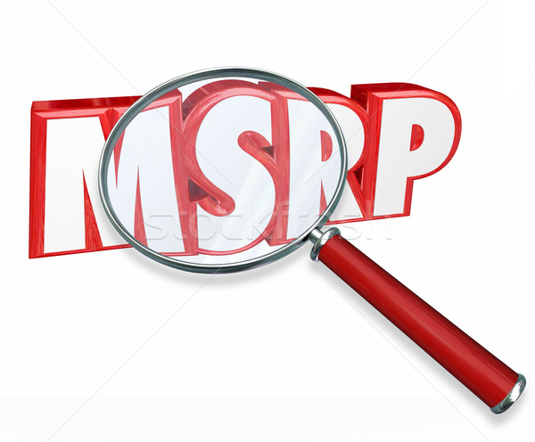 MSRP 3d Word Abbreviation Magnifying Glass Manufacturers Suggest Stock photo © iqoncept