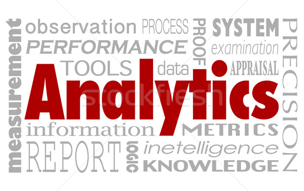 Analytics Words Collage Background Performance Measurement Metri Stock photo © iqoncept