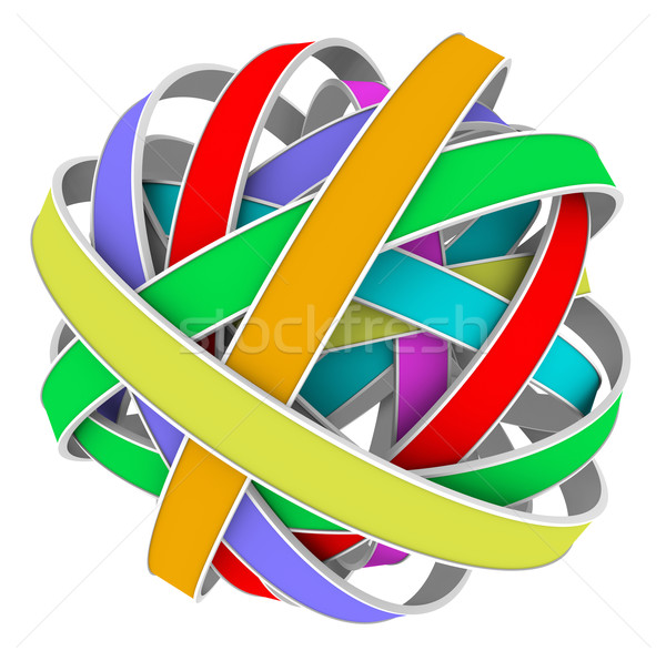 Ball Sphere Color Strips Messy Bundle Stock photo © iqoncept