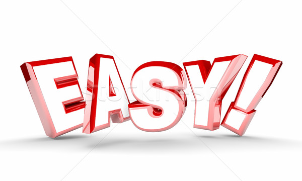 Easy Simple Friendly Quick Word Rising 3d Illustration Stock photo © iqoncept