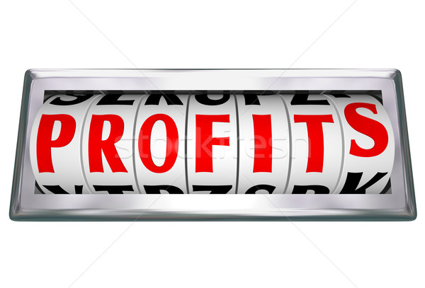 Profits Word in Odomoter Dial Tracks Growing Revenue Sales Stock photo © iqoncept