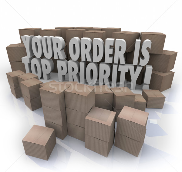 Your Order is Top Priority Packages Boxes Warehouse Important De Stock photo © iqoncept