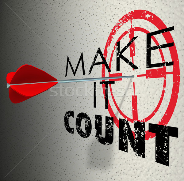 Make It Count Arrow Target Words Succeed Win Important Result Stock photo © iqoncept