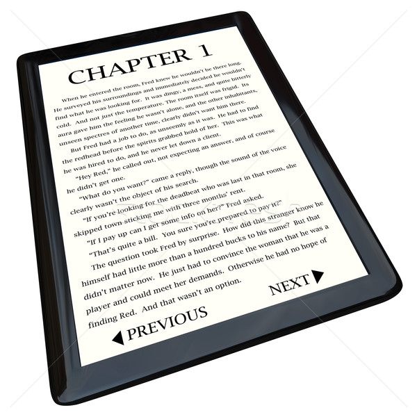 E-Book Reader with Novel on Screen Stock photo © iqoncept