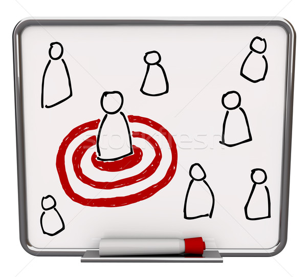 Stock photo: Targeted Person - Dry Erase Board with Red Marker