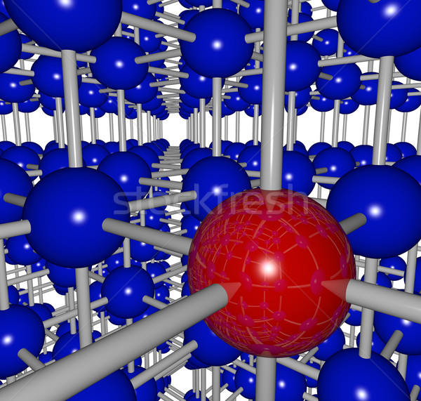 複雑な グリッド 1 赤 ボール 構造 ストックフォト © iqoncept