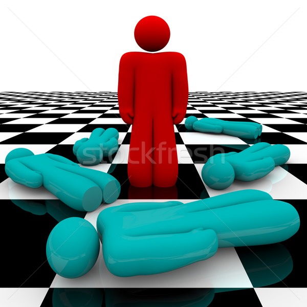 O persoana în picioare afaceri albastru moarte singur Imagine de stoc © iqoncept