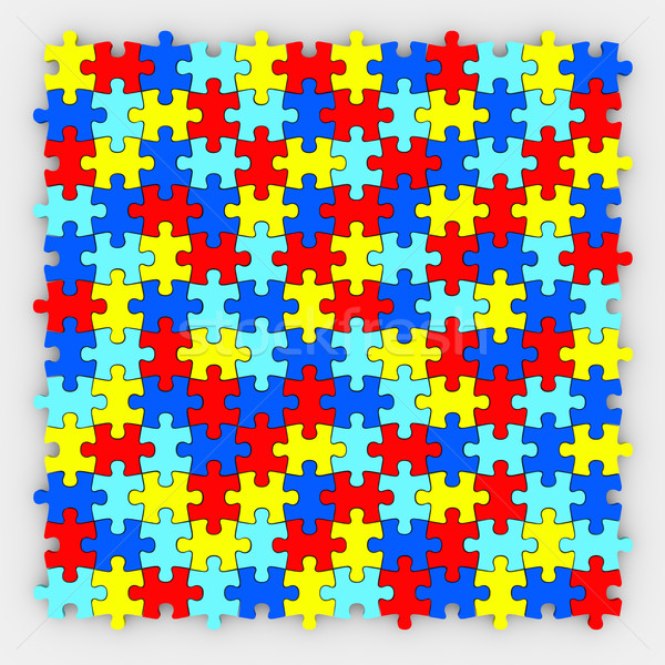 Puzzleteile Farben zusammen passen Stock foto © iqoncept