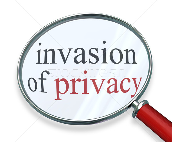 Privacy lente di ingrandimento parole informazioni invasione 3D Foto d'archivio © iqoncept