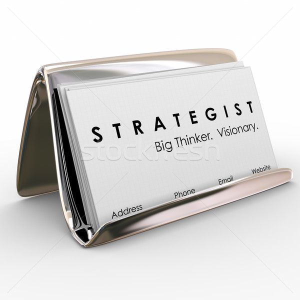 Strategist Big Thinker Visionary Business Cards Holder Stock photo © iqoncept