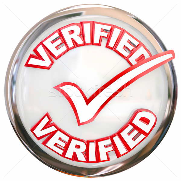 Verified Stamp Button Check Mark Inspected Certified Stock photo © iqoncept