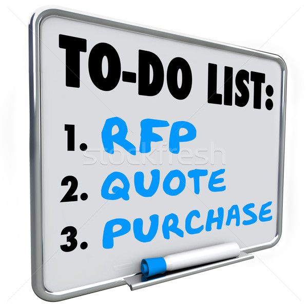 Request for Proposal RFP Quote Purchase To Do List Dry Erase Boa Stock photo © iqoncept