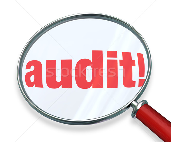 Audit mot loupe impôt comptables comptabilité Photo stock © iqoncept