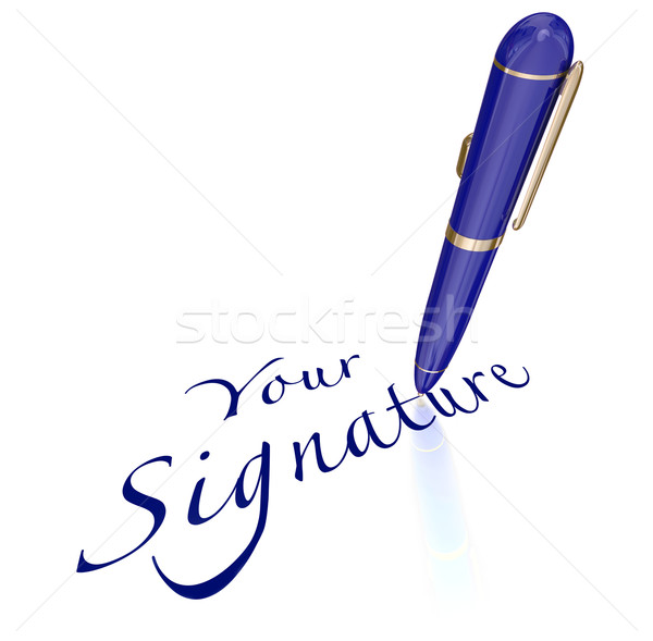 Your Signature Pen Signing Name Autograph Stock photo © iqoncept