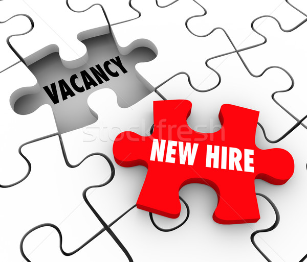 New Hire Puzzle Piece Filling Vacancy Staff Hole  Stock photo © iqoncept