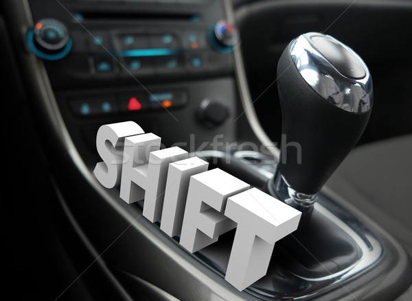 Gear Shift Driving Car Auto Change Direction Reverse Course Stock photo © iqoncept
