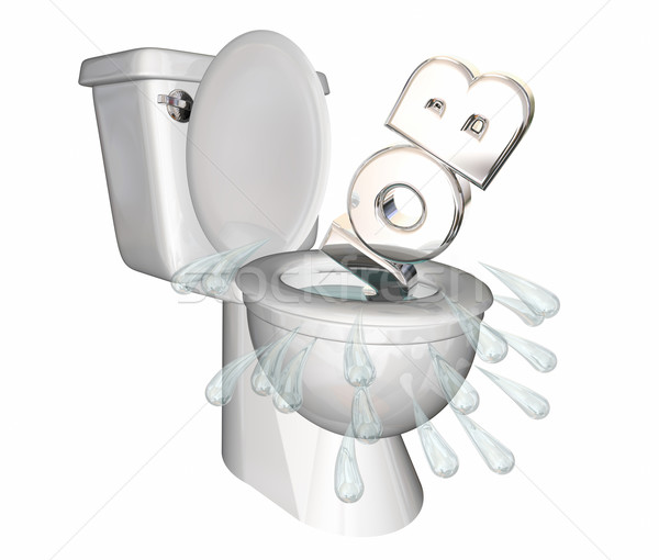 Job Position Unemployed Loss Laid Off Toilet Flush Down 3d Illus Stock photo © iqoncept