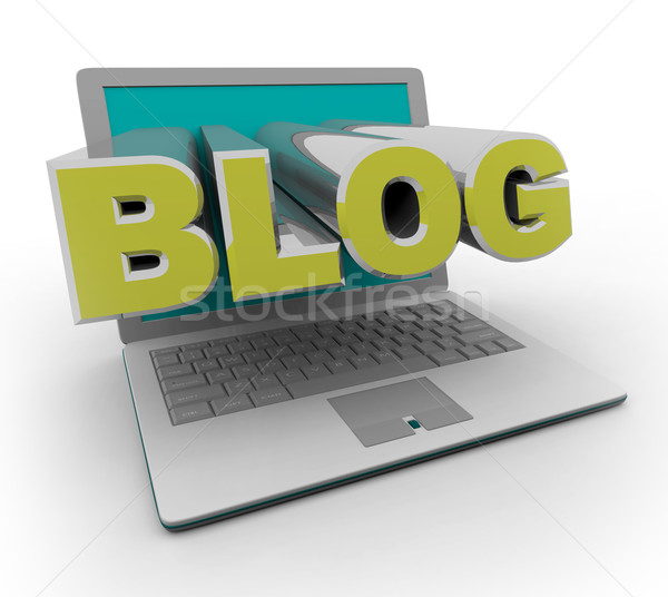 Stock photo: Blogging on a Laptop Computer