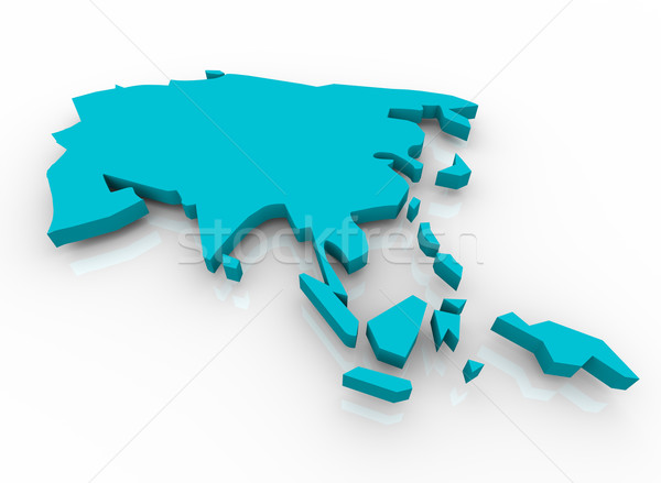 Map of Asia - Blue Stock photo © iqoncept
