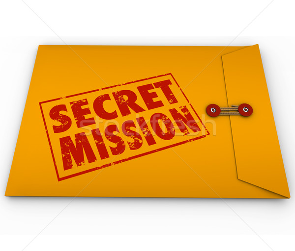 Secret misiune galben plic muncă Imagine de stoc © iqoncept