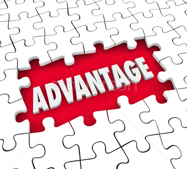 Advantage Puzzle Piece Hole Competitive Edge Handicap Leadership Stock photo © iqoncept