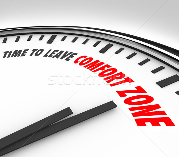 Time to Leave Your Comfort Zone Clock Grow Expand Horizons Stock photo © iqoncept