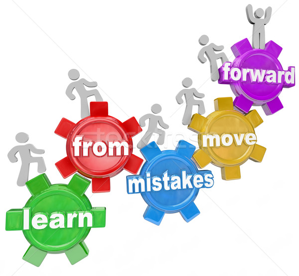 Learn From Mistakes Move Forward People Climbing Gears Stock photo © iqoncept