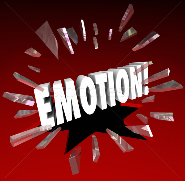Stock photo: Emotion Word Breaking Glass Unleash Let Out Feelings