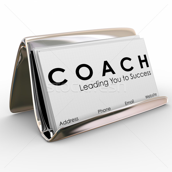 Coach Business Card Leader Mentor Trainer Contractor Team Inspir Stock photo © iqoncept