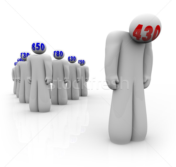 Credit Scores - One Bad Scoring Person Stands Alone Stock photo © iqoncept