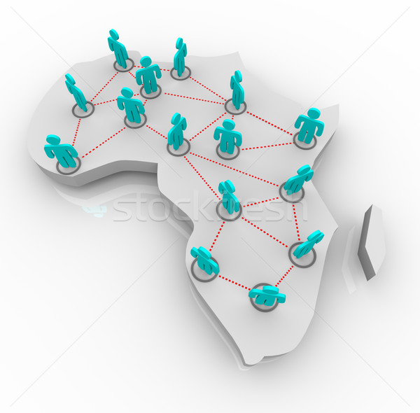 Map of Africa - Network of People Stock photo © iqoncept