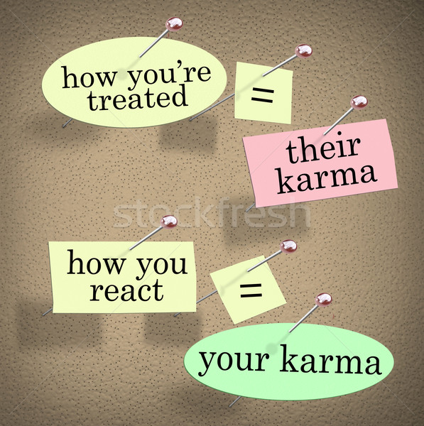 Karma How Youre Treated Others You React Treatment Saying Stock photo © iqoncept