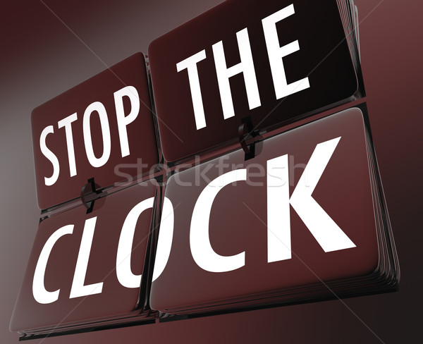 Stop the Clock Flipping Tiles Halt Pause End Problem Trouble Stock photo © iqoncept