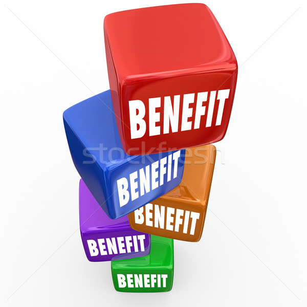 Stock photo: Benefits Incentives Advantages Cubes Stacked Blocks