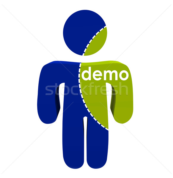 Demo Groups Person Cut Dotted Lines Market Research Population S Stock photo © iqoncept
