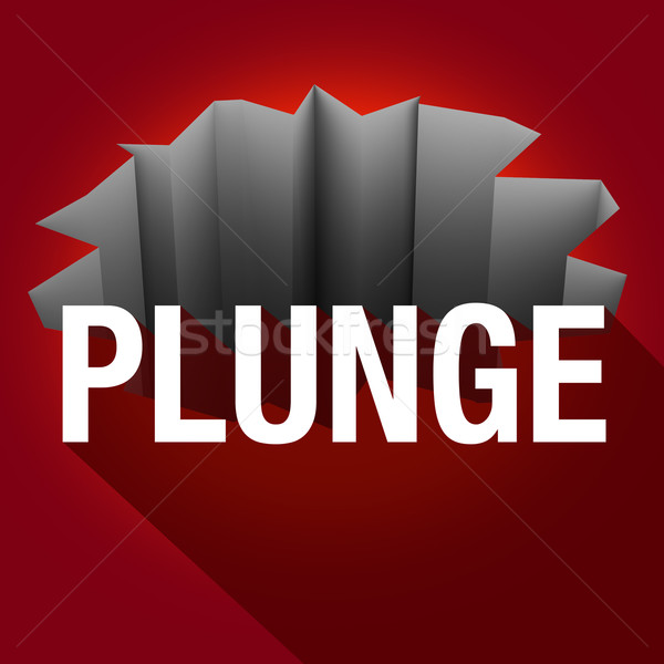 Plunge Word Long Shadow Hole Crack Falling Risk Stock photo © iqoncept
